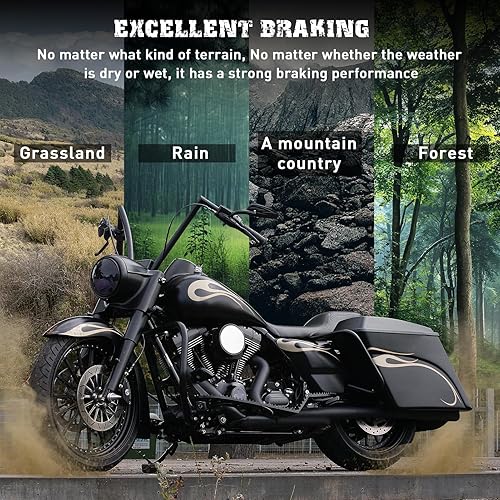 Miniatura 5 de Sollon Pastillas de freno delanteras y traseras para Harley Davidson FLHTCU Ultra Classic Electra Glide, FLHRC Road King Classic, FLHT Electra Glide