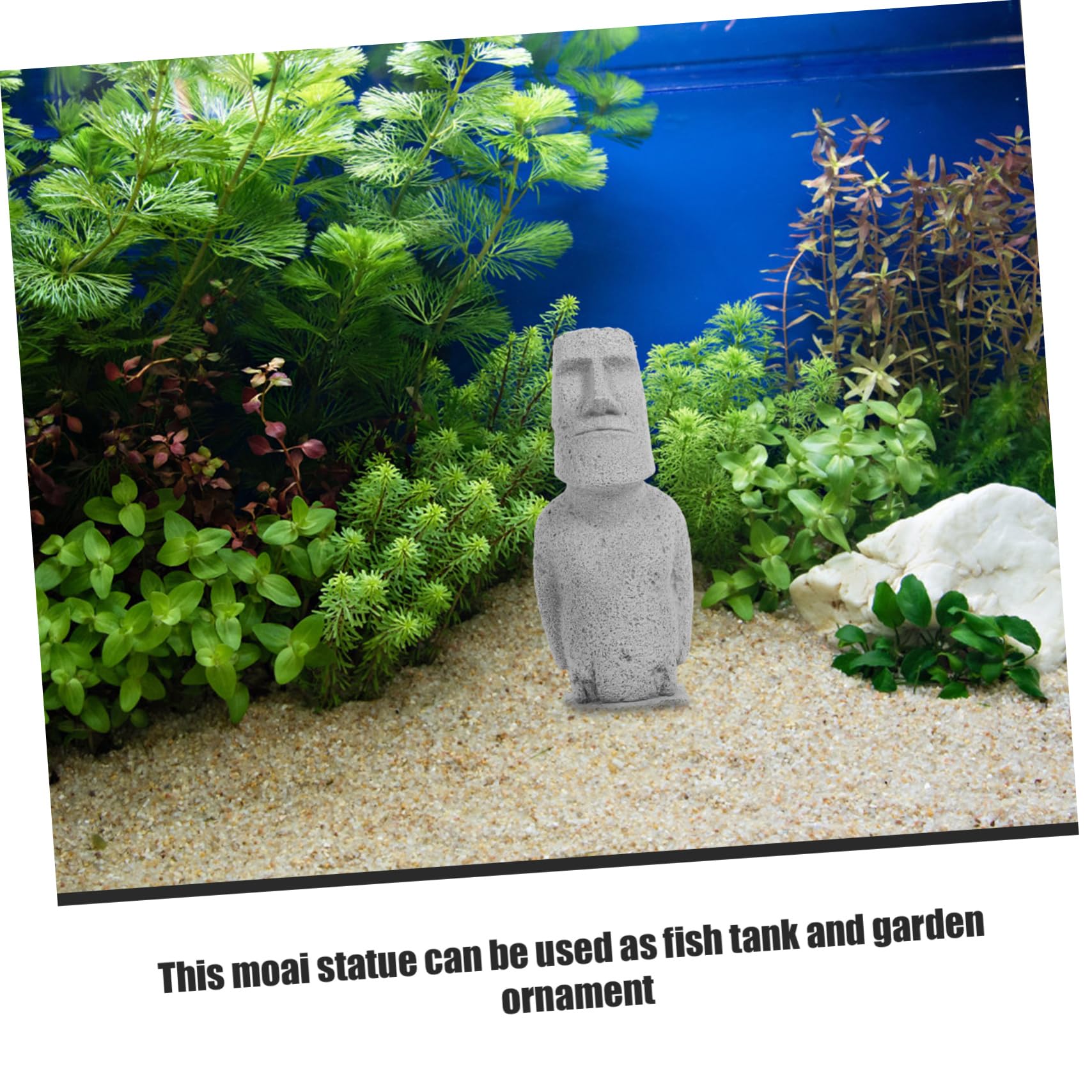 Alipis 3 Pezzi Moai Statua Fish Tank Decor Garden Moai Scultura Desktop Moai Ornamento Acquario Decorazione Giardino Moai Decor Fish Tank Adorn Fish Tank Landscape Moai Figurine Arenaria