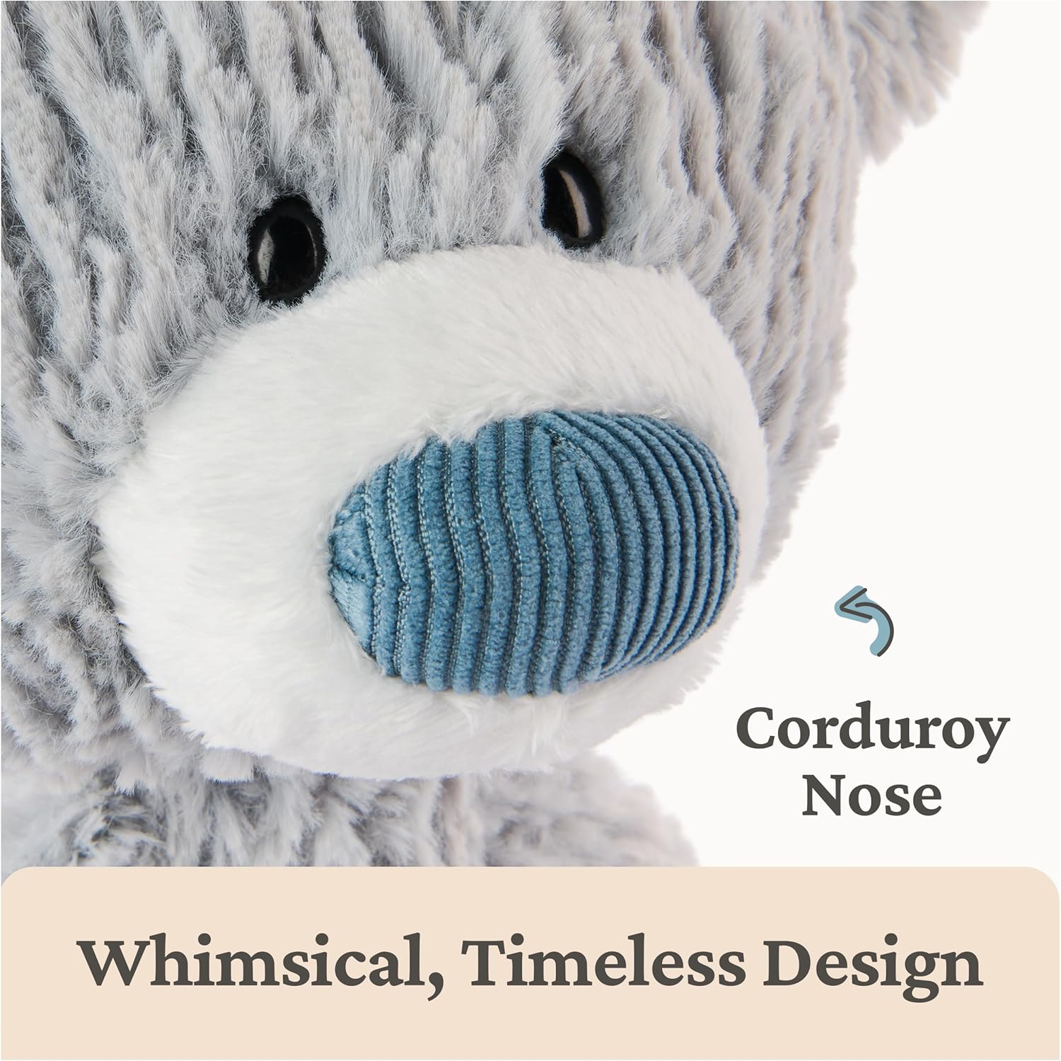 GUND Toothpick Wavy Bear, Teddy Bear Stuffed Animal for Ages 0 and Up, Gray, 15”
