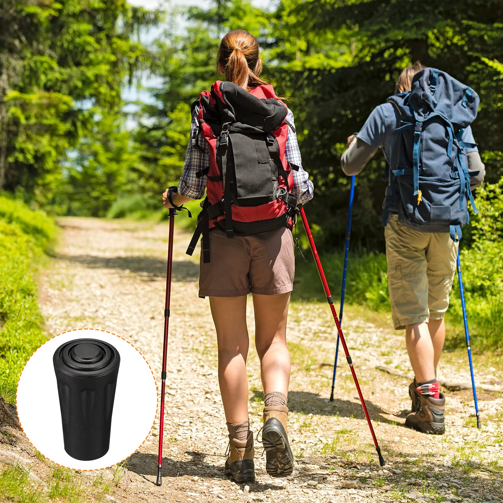 PATIKIL Końcówki do kijków trekkingowych, 4 szt., wymienne nasadki do laski narciarskiej, akcesoria do kijków turystycznych na świeżym powietrzu, 4 szt