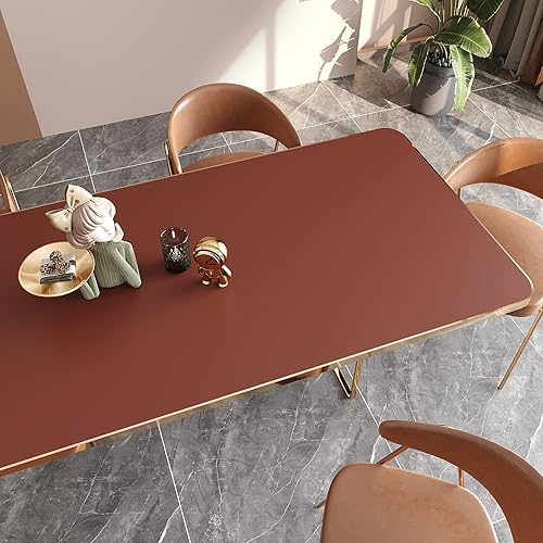 Miniatura 7 de VEELIKE Papel adhesivo rojo ladrillo vintage para despegar y pegar, papel tapiz rojo extraíble de 15.7 x 354 pulgadas de grosor, papel de pared rojo