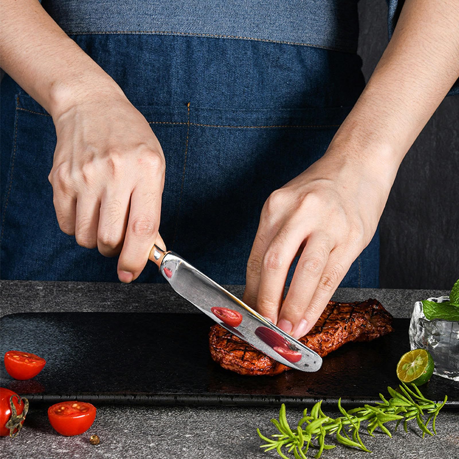 Bestecksets 6 Stück Steak Besteck Besteck Besteck Messer Gabellöffel Home Besteck Edelstahl Besteckset Silber