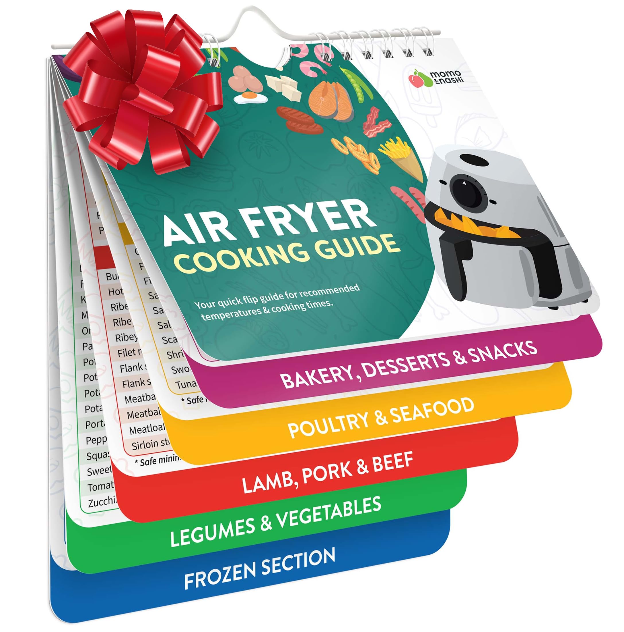 Air Flyer Cheat Sheet Magnetic Cooking Guide Book - Air Flyer Cookbook - Air Flyer Liner - Air Flyer Kitchen Gift Gadget 2024 - Air Flyer Accessories - Air Flyer Cooking Guide Air Flyer Liner