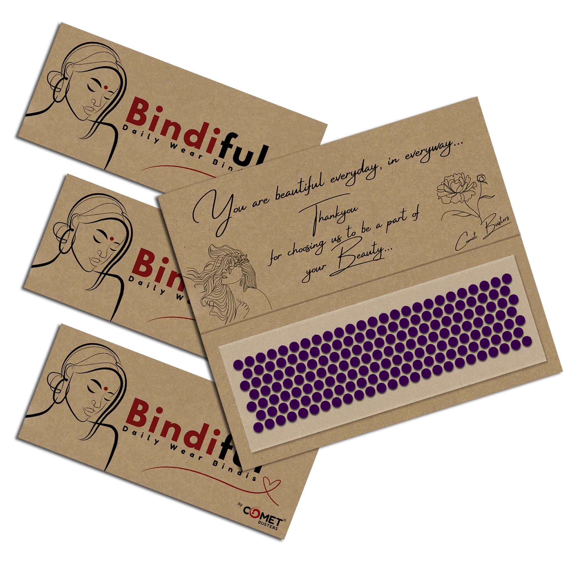 Bindiful Dailywear Purple Velvet Round Bindis for Women (5mm) (bf236) (Pack of 3)-picture-10