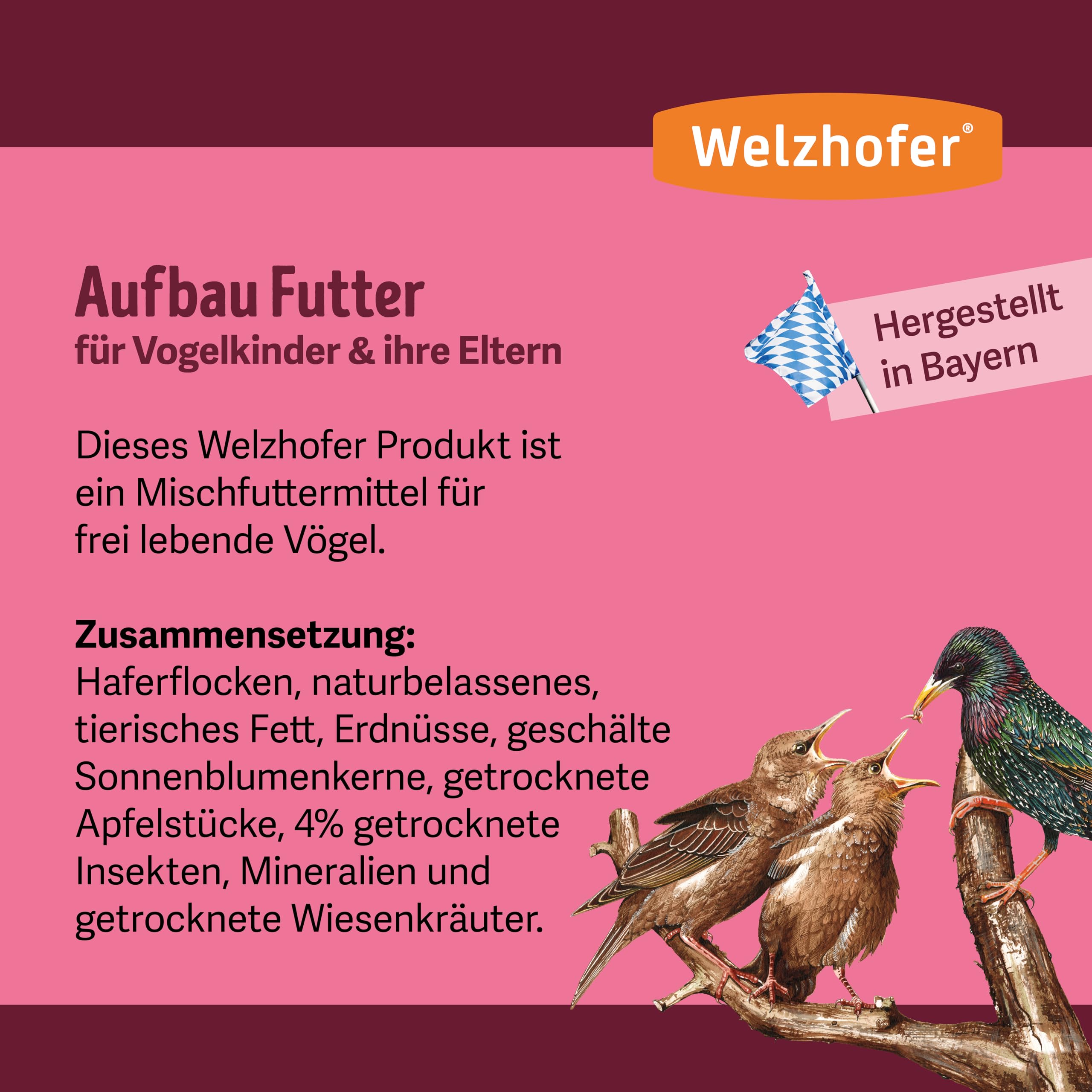 Aufbaufutter 10kg – Nährstoffreiches Vogelfutter für Jungvögel & ihre Eltern. Schnelle Stärkung für geschwächte & ältere Vögel. Haferflocken, naturbelassenes Fett & essenzielle Nährstoffe