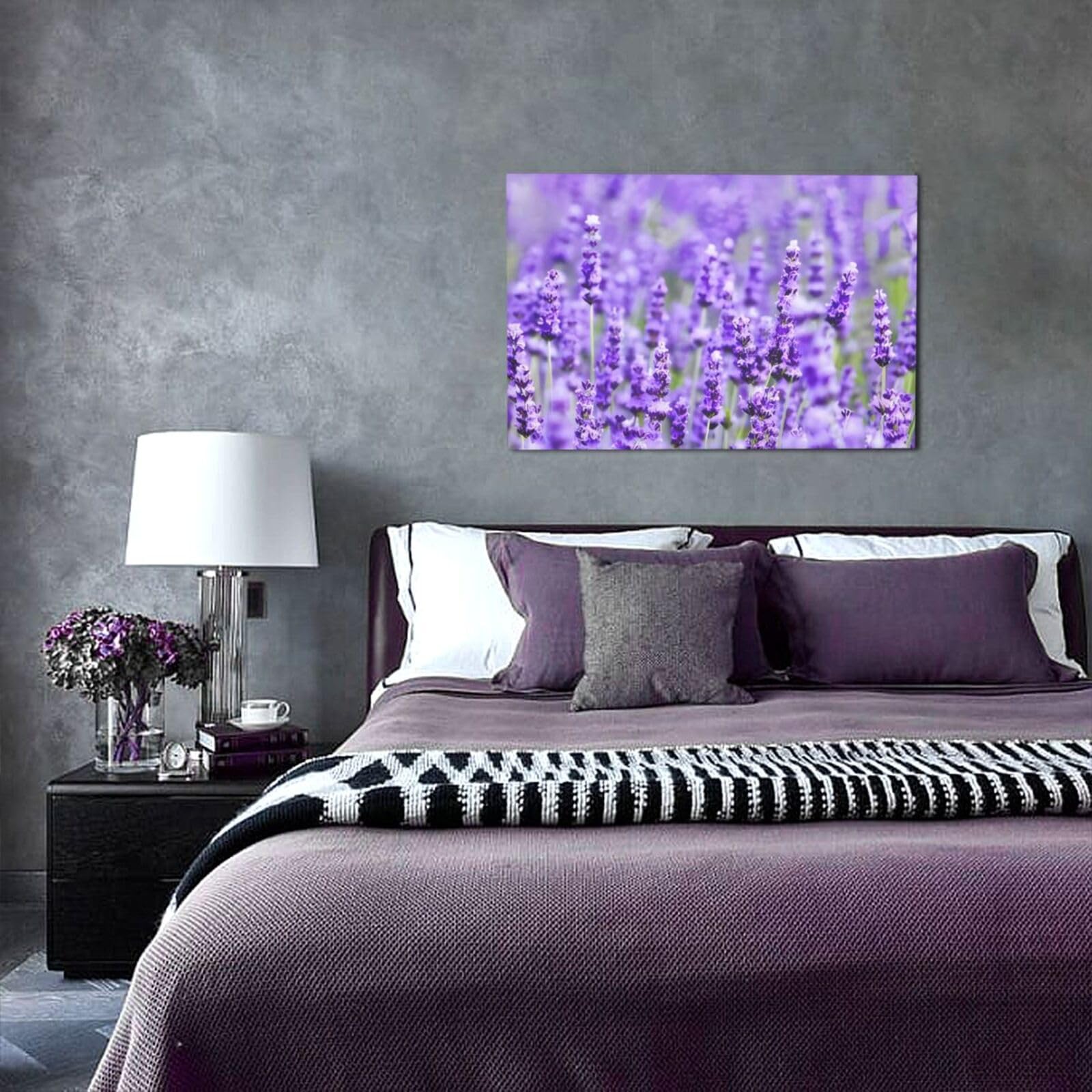 Stampa artistica da parete con lavanda viola, stampa rustica con margherite e citazioni motivazionali, decorazione da parete moderna per la casa, bagno, camera da letto, soggiorno, 40,6 x 30,5 cm