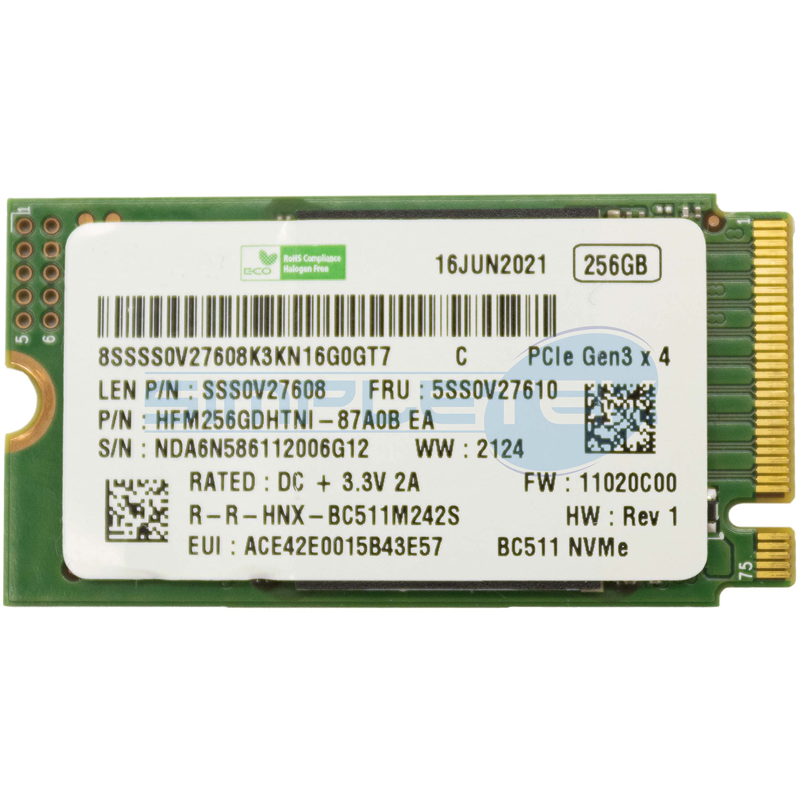 SSD 2242 M.2 NVME 256 Go PCI-E 3.0 x4 mémoire interne SIMPLETEK PC - 3
