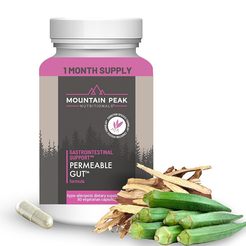 Mountain Peak Nutritionals Suplemento de L-glutamina com quiabo, aminoácidos e raiz de alcaçuz DGL, 90 cápsulas