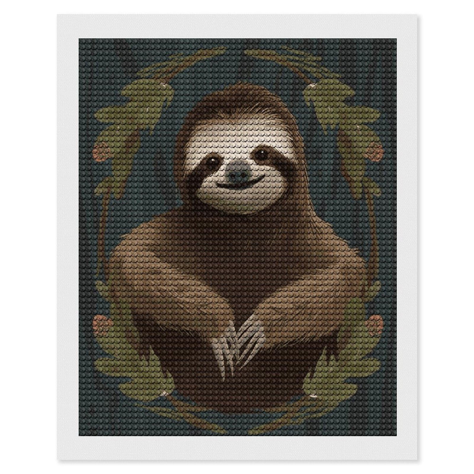 FekiLoot Sloth Diamond Painting Kits for Beginners DIY Diamond Art Kits for Adults Full Drill Round Diamond Dot Gem Art Painting Fun DIY Crafts for Home Kitchen Wall Decor Gift 16"x20"