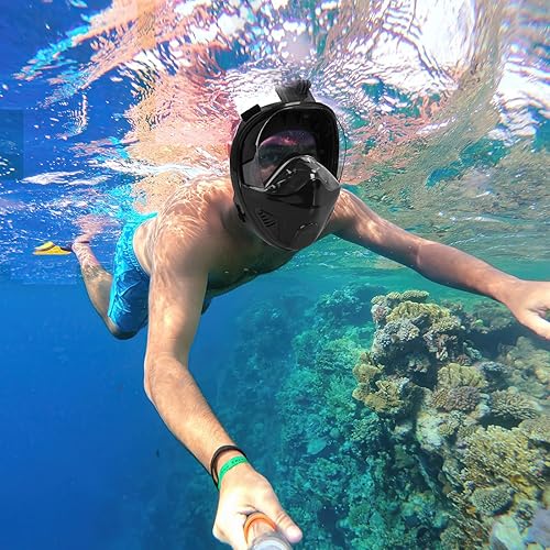 Miniatura 7 de Snorkel Mask Full Face, Snorkeling Gear for Adults with Latest Safety Breathing System and Dry Top System, 180 Panoramic View Snorkeling Mask with