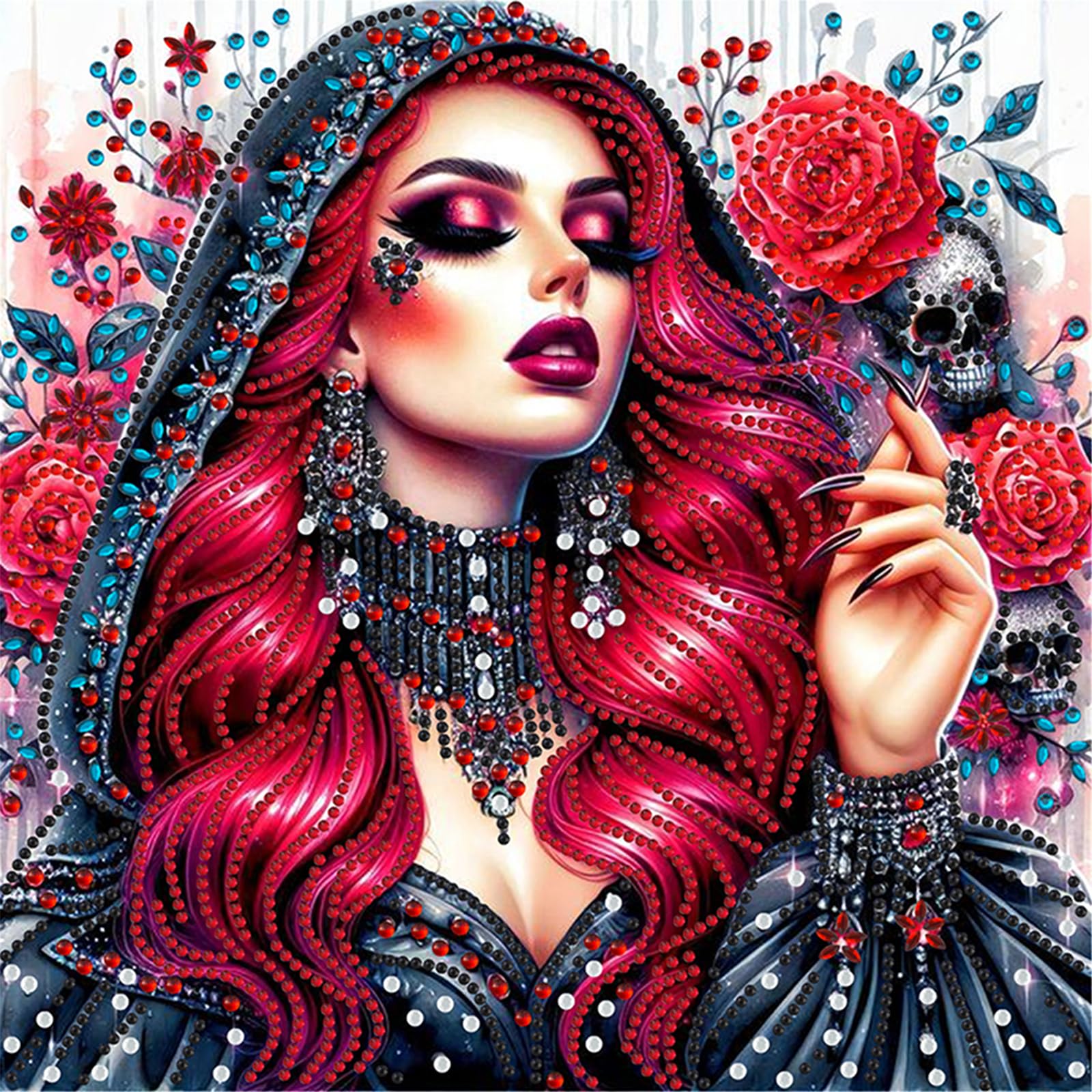 Kexpery Beauty Special Special Shaped Partial Diamond Painting Kit for Adults Home Art Creation 30x30cm