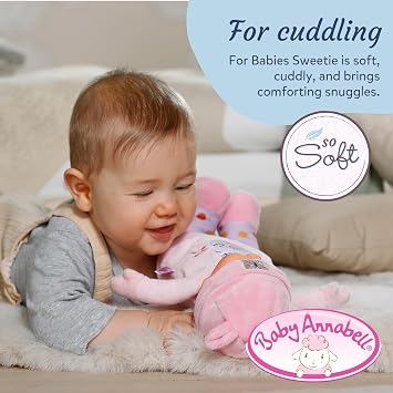 Baby Annabell for babies 30cm Sweetie Pink soft body doll with rattle- Suitable from birth (updated design)