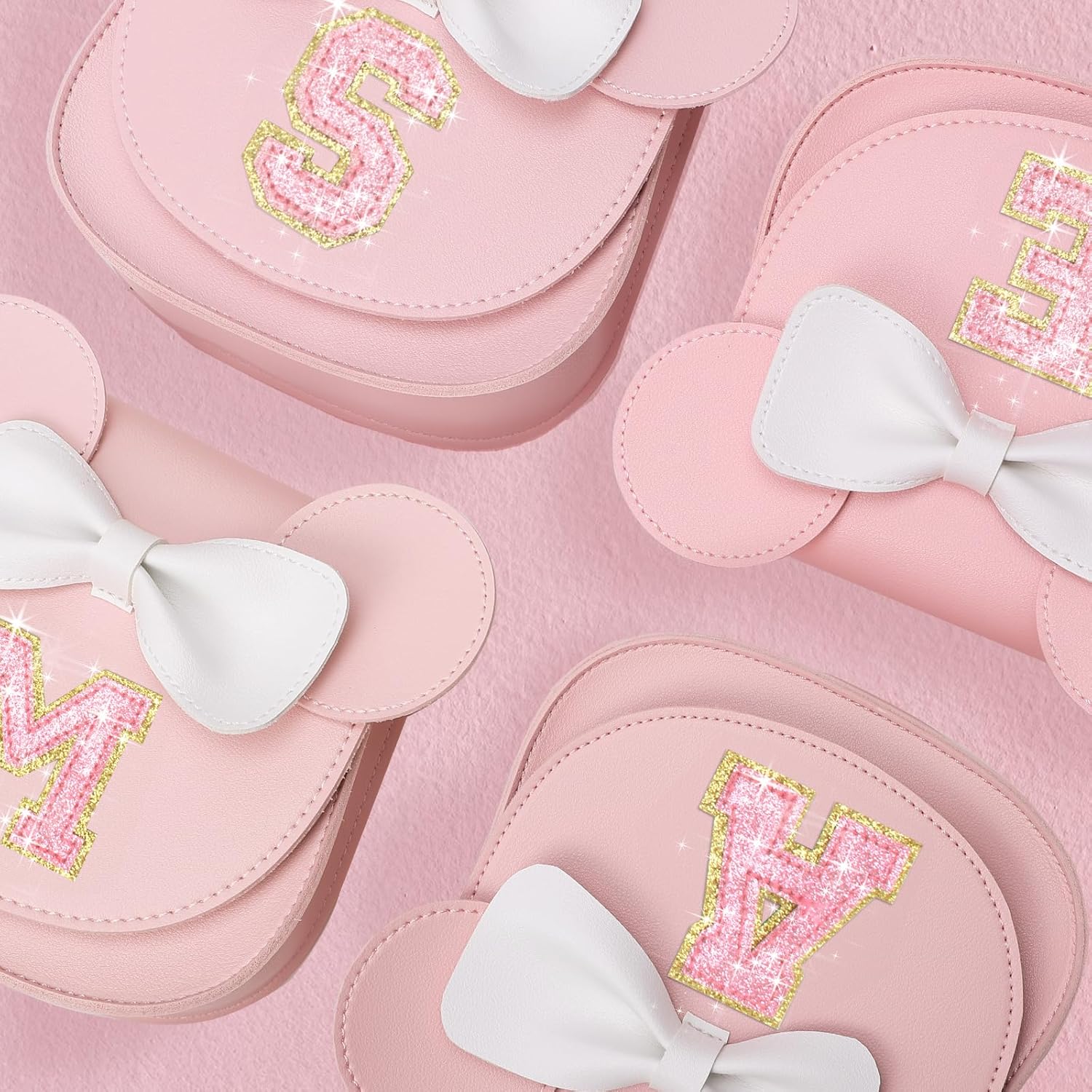 Birthday Gifts for 3 4 5 6 7 8 Year old Girl Initial Toddler Girls Purse Kids Purse for Girls Toddler Girl Gifts Stuff Pink-pink Glittering E - Image 3