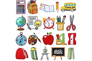 Embroidered Teacher Iron-On Patches for Back-to-School Spirit