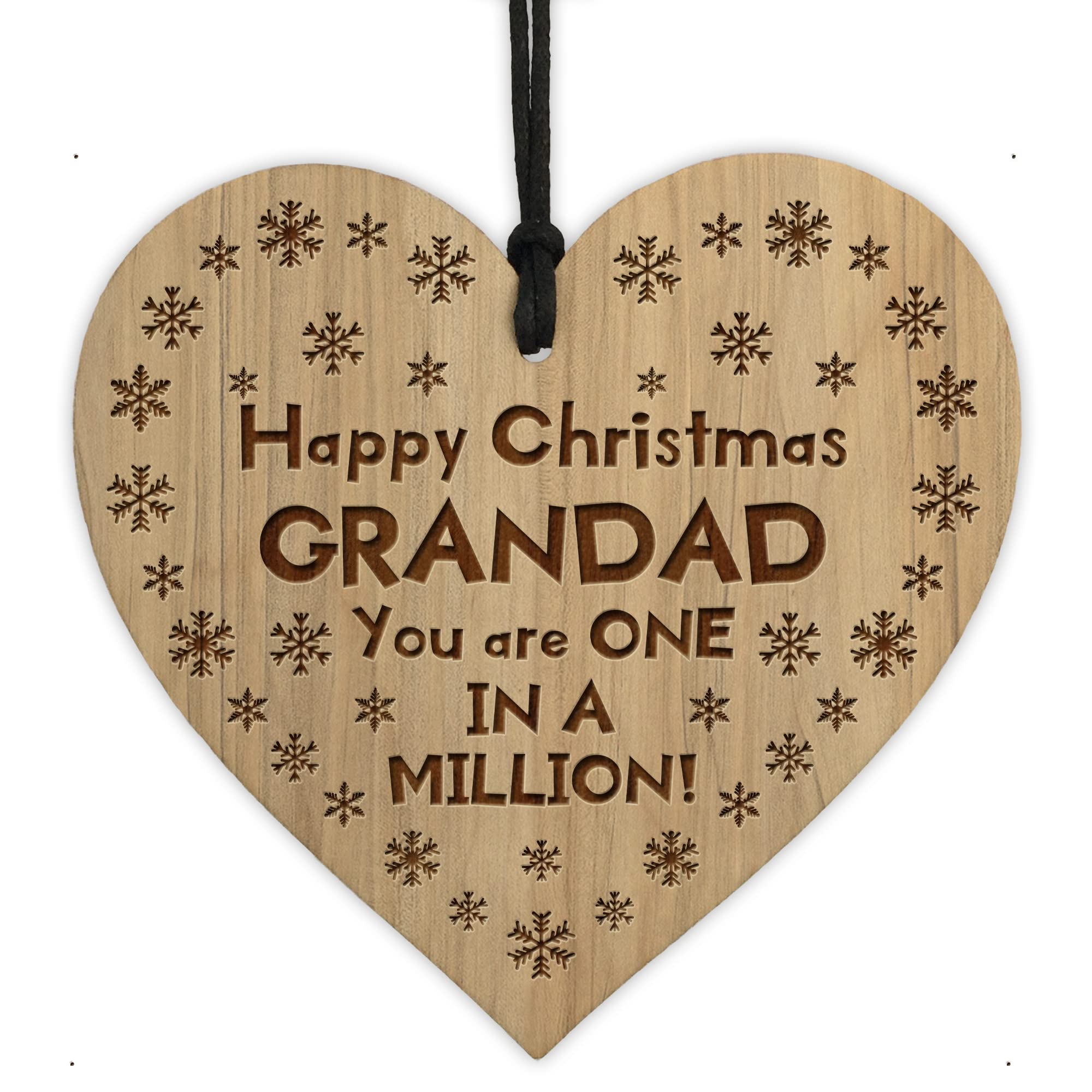 Red Ocean Christmas For GRANDAD Engraved Heart For Grandparents