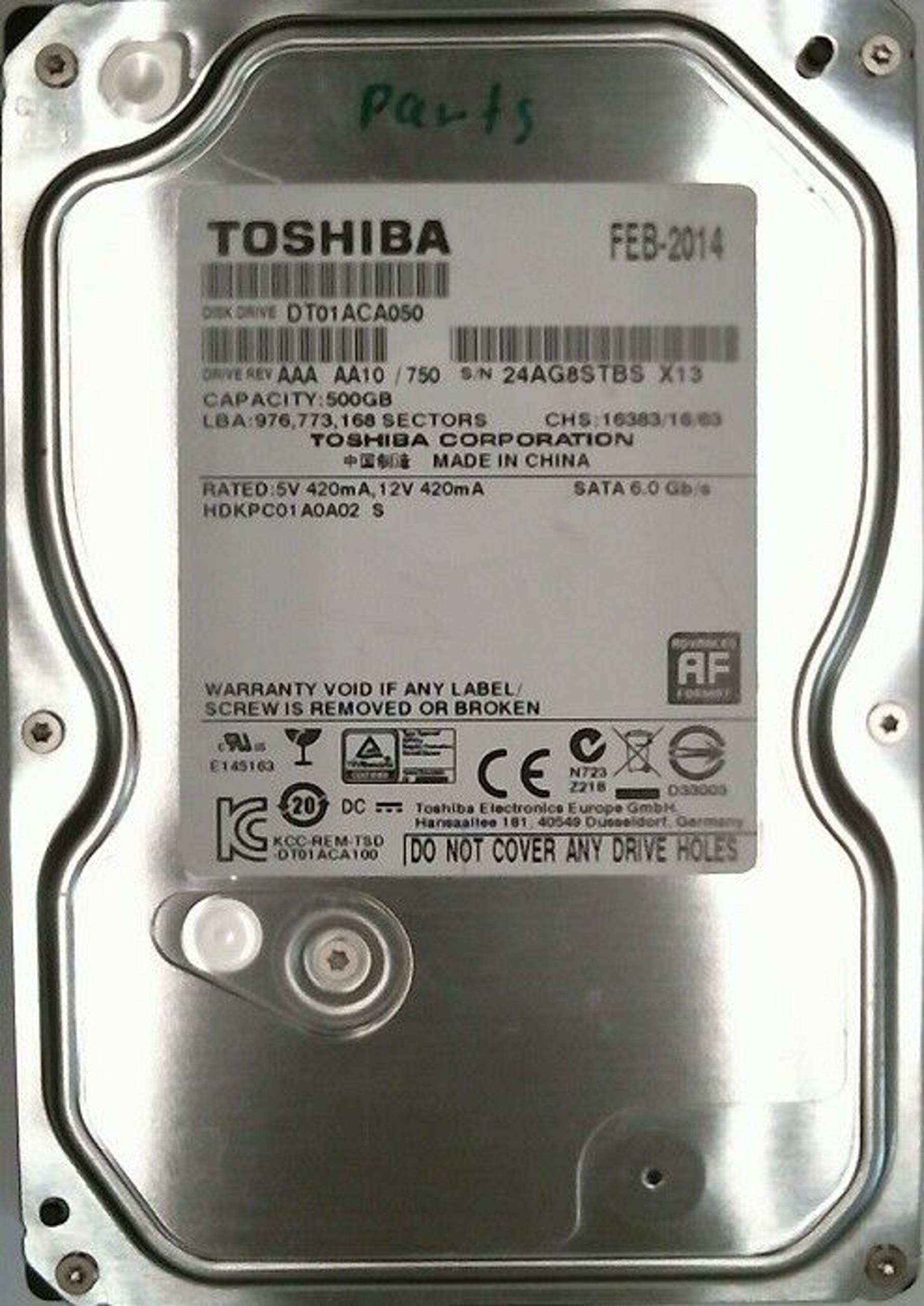 Recovery DT01ACA050 HDKPC01A0A02 S Parts for Data, ersatzteile