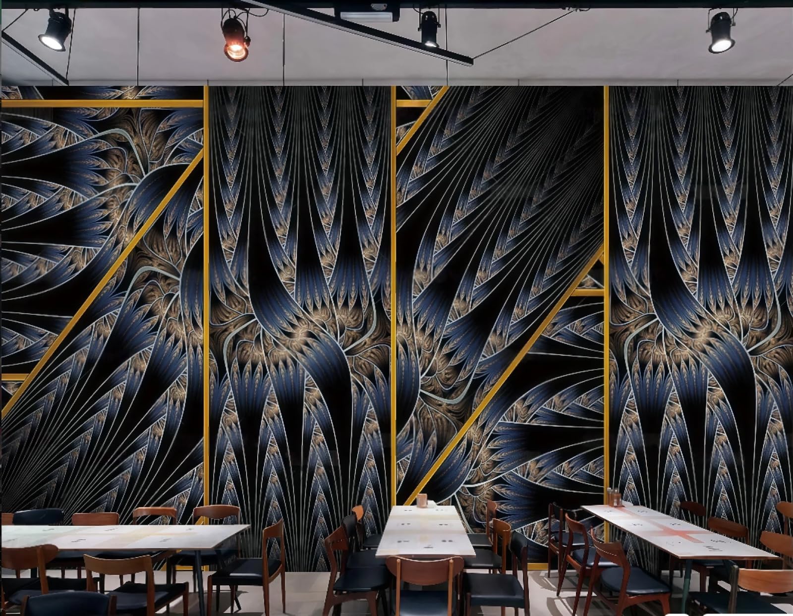 rskjdghshd Wallpaper Retro Embossed Pattern Cool Lights Nightclub Hotel Bar Club Western Restaurant Background Wall Mural Afternoon Tea Coffee Shop Wallpaper,3D,250x175cm