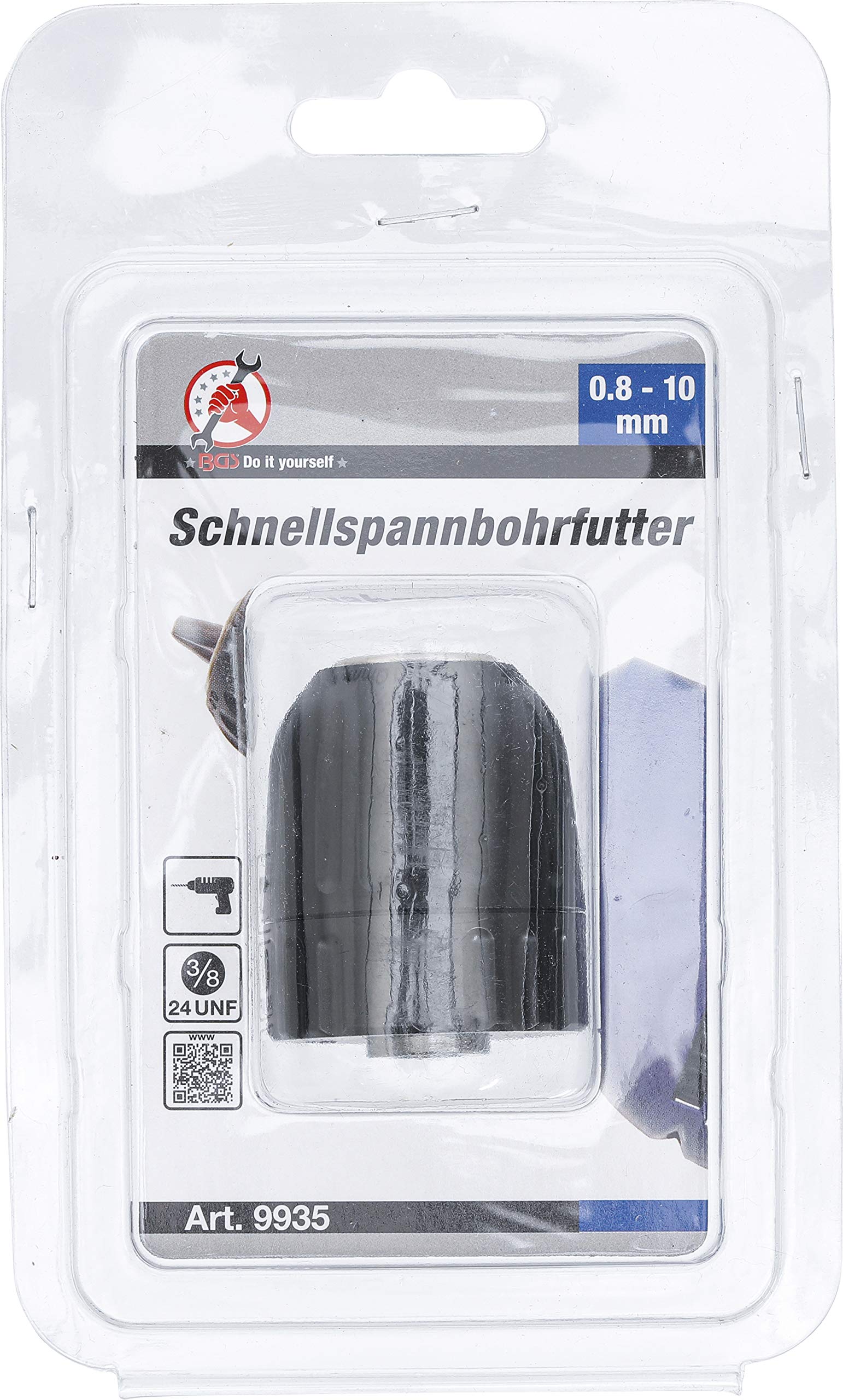 BGS Diy 9935 | Mandrino a serraggio rapido | 0,8 - 10 mm - 3/8" x 24 UNF