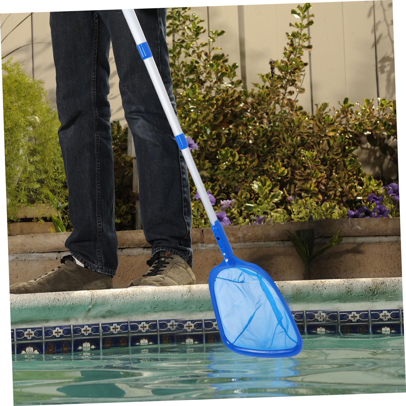 Sosoport Bodensauger Pool Skimmer Schwimmbadreinigung Satz mit Poolreinigungsstange und Schwammbürste für Umfassende Reinigung von Bodenschwimmbädern