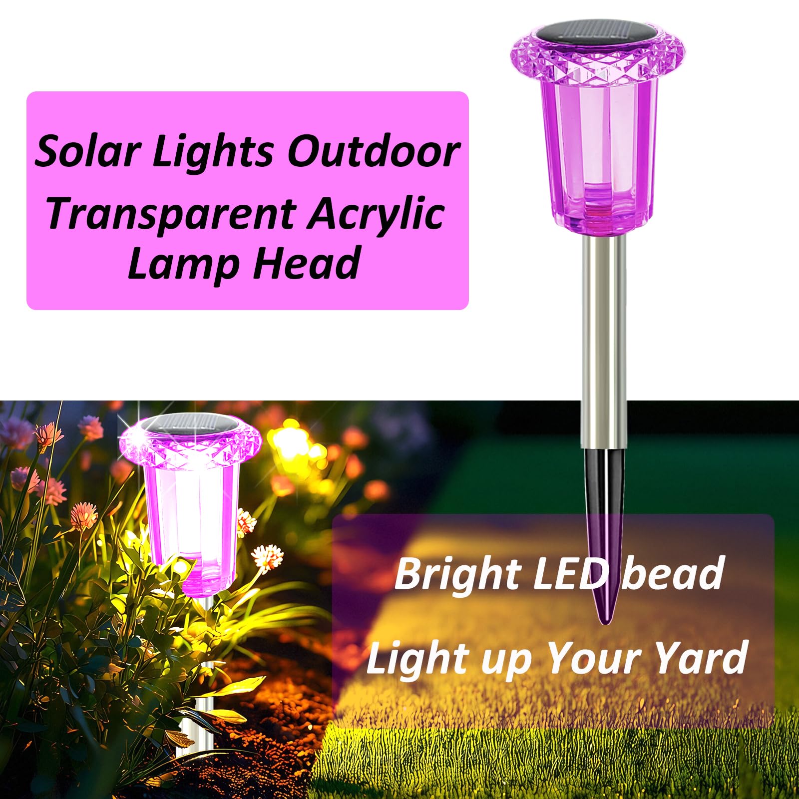 hixyer Christmas Solar Pathway Lights Outdoor 10 Pack - Image 3