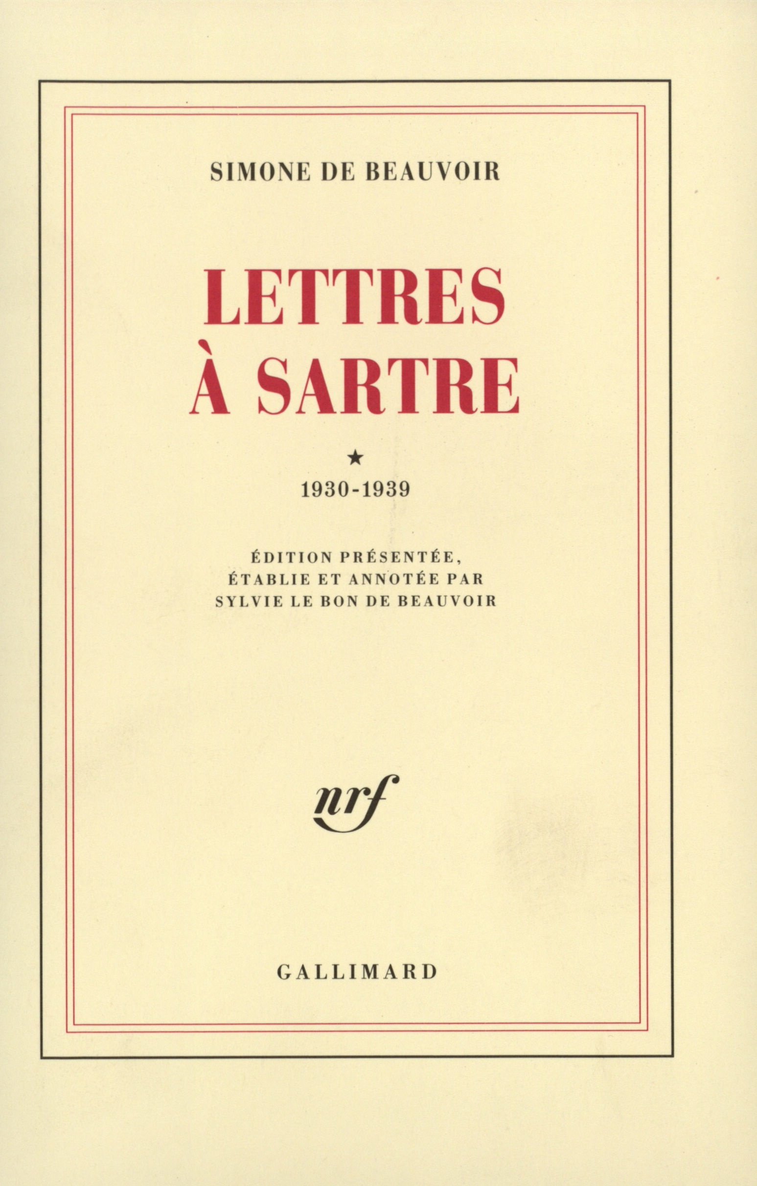 Lettres a Sartre, 1930-39: 1930-1939 (Blanche)