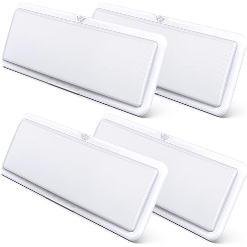 RV LED Ceiling Light Fixture 20" x 6.5" -1450 Lumen with Touch Dimmer Switch Interior Lighting for Car/RV/Trailer/Camper/Boat DC 12V Natural White 4000-4500K (4-PACK)