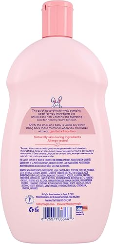 Miniatura 3 de Baby Magic Gentle Baby Lotion  16.5 onzas líquidas (paquete de 6)  Vitaminas y aloe, rosa (705544), aroma original para bebé