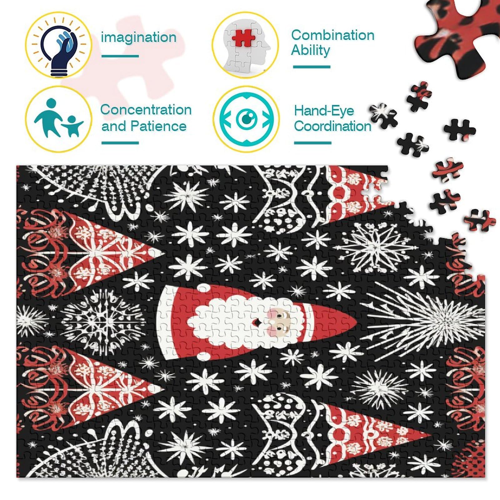 Christmas Puzzle Da 1000 Pezzi Adulti Puzzle Difficile Per Adulti Divertimento Giochi Di Puzzle Impegnativi Regalo Per Tutte Le Donne E Gli Uomini 1000pcs (75x50cm