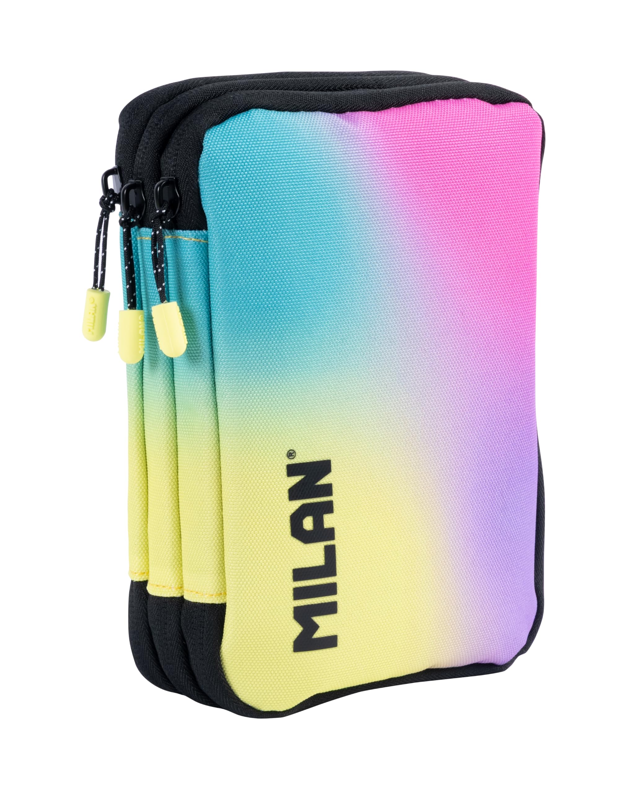Milan® Plumier 3 Pisos con Contenido colección Sunset, Negro