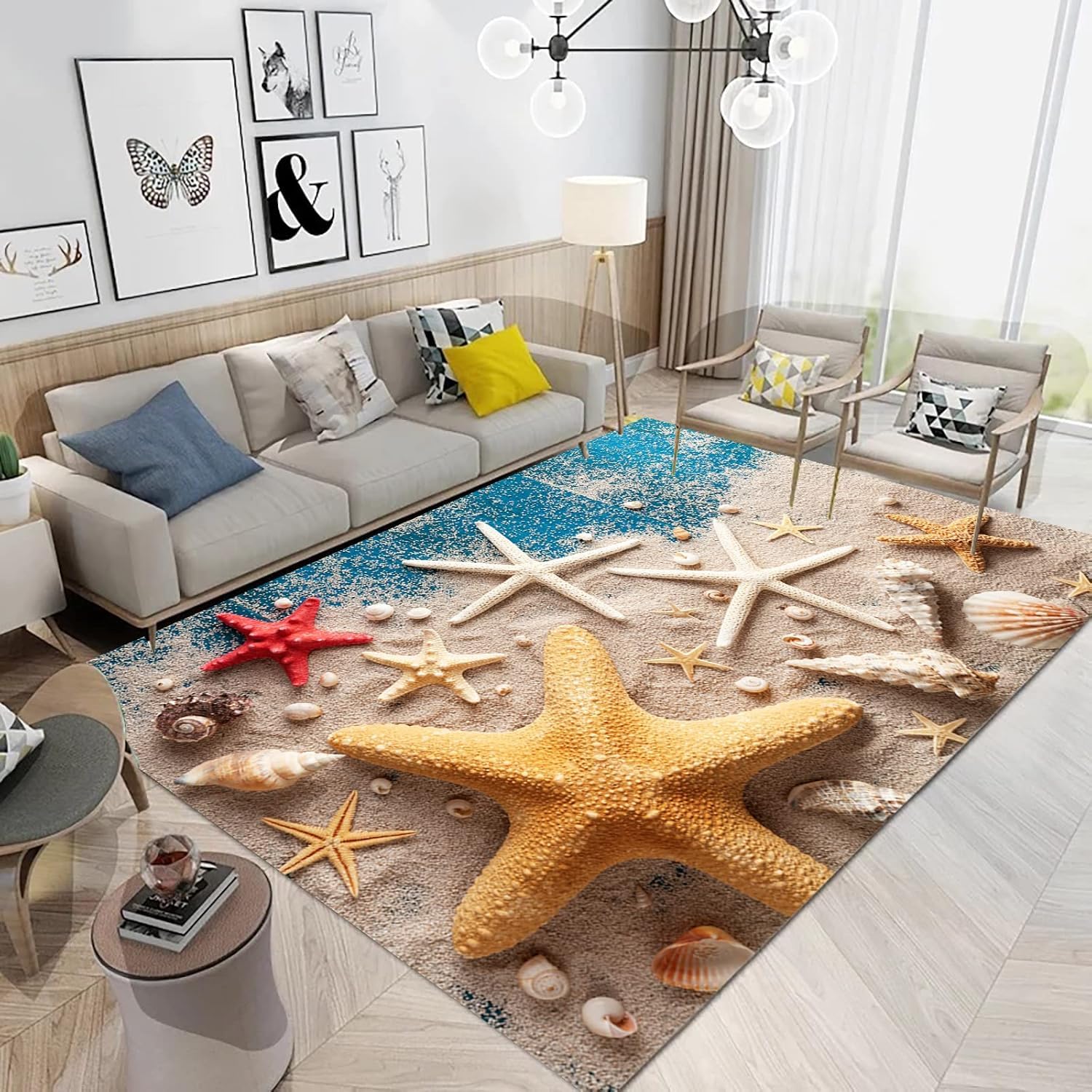 Tapis salon déco maison style dessin animé 3D avec flanelle douce et dos antidérapant