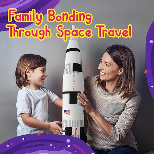Miniatura 5 de Forest & Twelfth Juguete de peluche de cohete de 26 pulgadas, barco de misión para niños, regalos de Navidad y cumpleaños para pequeños astronautas,