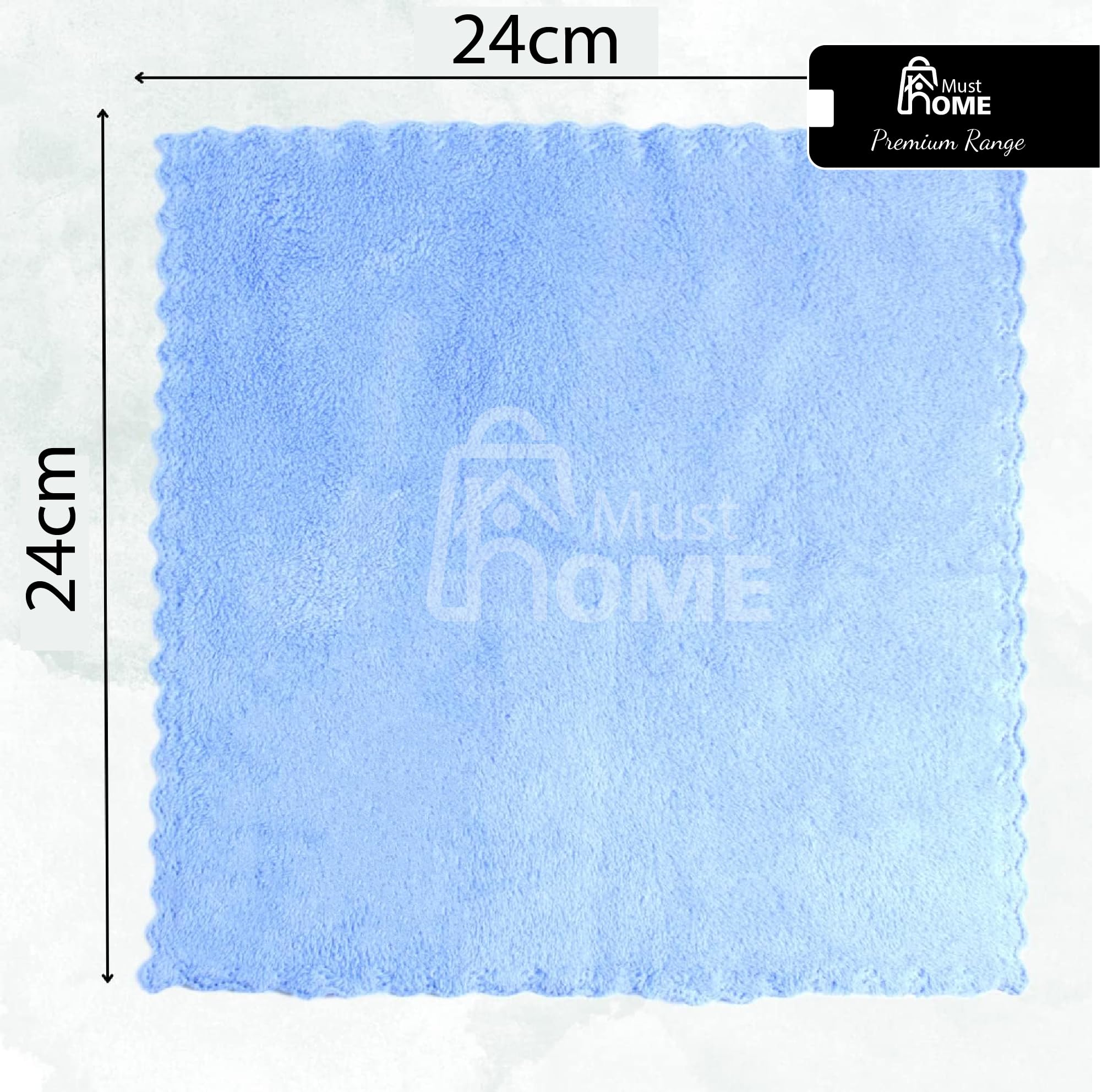 MustHome Face Towel/Handkerchief/Rumal Microfiber Small Size -Pack of 12 Pieces - Soft and Super Absorbent Face Towels for Women's, Kids and Newborn Babies - 24x24 CM - 1 Dozen (12) 4