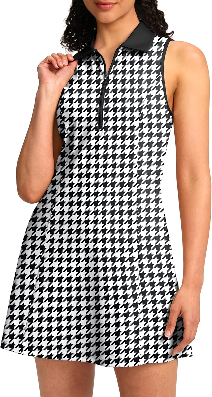 Soothfeel Golf Dress for Women Tennis Dresses with Shorts Pockets Sleeveless Sport Active Workout Athletic Dress