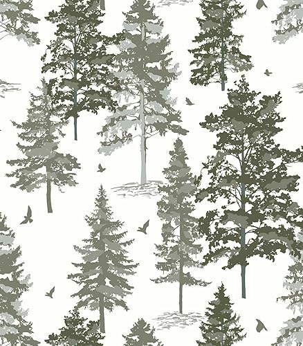 Timeet Papel tapiz adhesivo verde de 16.14 x 393.7 pulgadas, papel tapiz autoadhesivo extraíble para dormitorio, sala de estar, decoración de pared