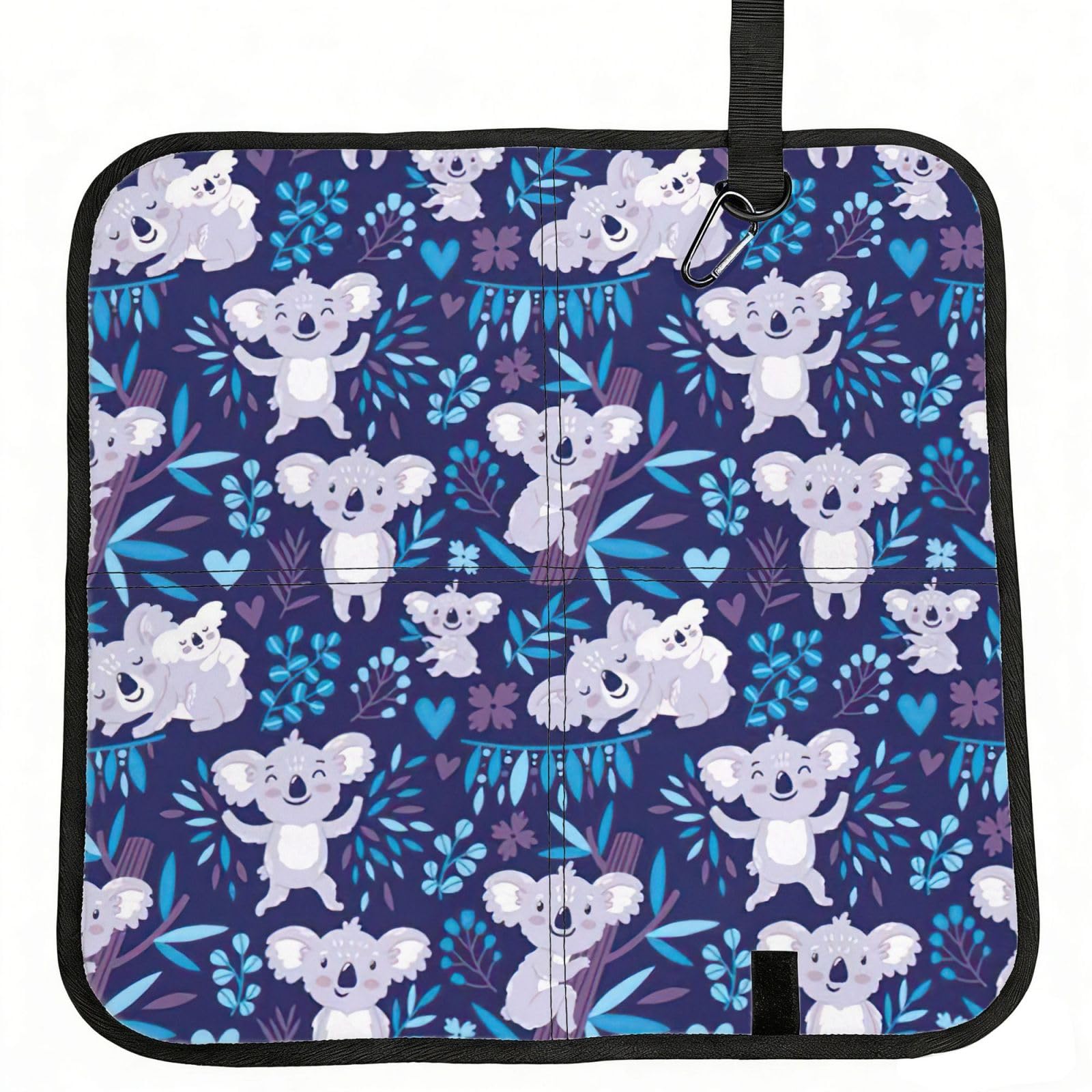 bghdfa Lovely Koala Print Outdoor Sitting Mat Waterproof Oxford Cloth Seat Cushion Folding Foam Camping Seat For Picnic