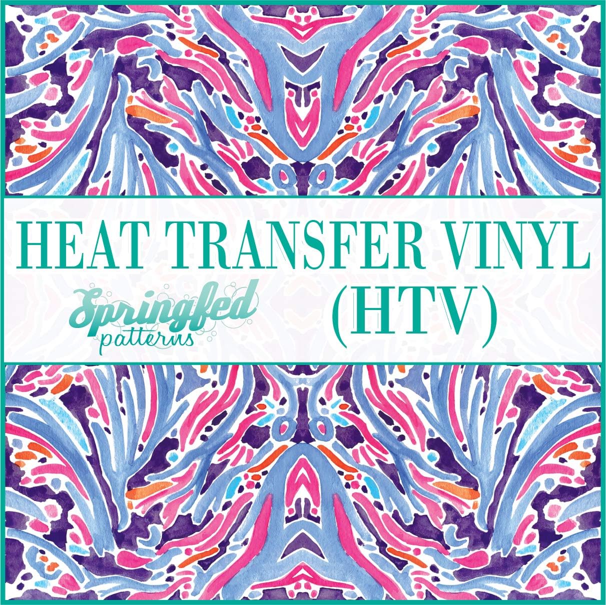 Medium LP Inspired Pastel CORAL Pattern #1 Heat Transfer Vinyl 12"x14" Sheet of HTV for Shirts