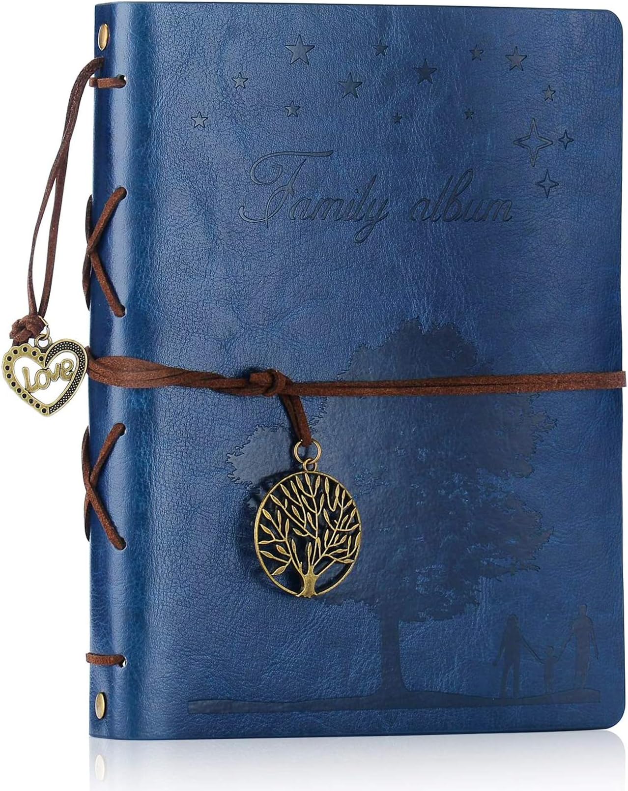 Leather Scrapbook Photo Album DIY Album, ZEEYUAN Large Family Vintage Photo Album, "Growth Tree" Scrap Booking Supplies Travel Album Memory Book for Baby Shower Kids Birthday