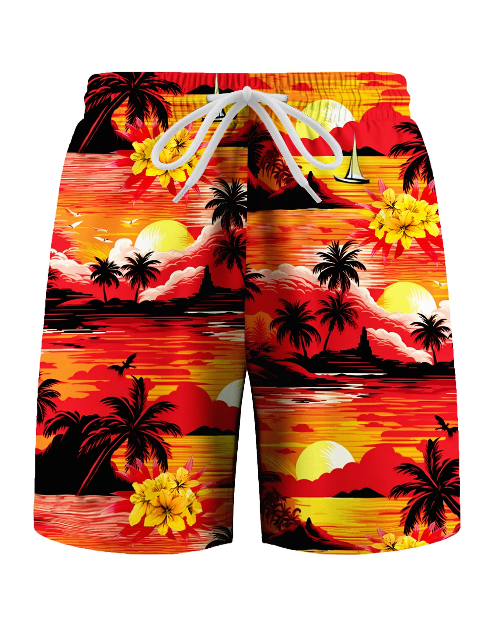 Arshiner Badehose Jungen Badeshorts Kinder Tier Traktor Geometrie Hawaii mit Mesh-Futter Kordelzug Taille Schwimmhose Schnelltrocknend Sommer Strand Boardshorts Schwimmshorts für Junge 5-14 Jahre