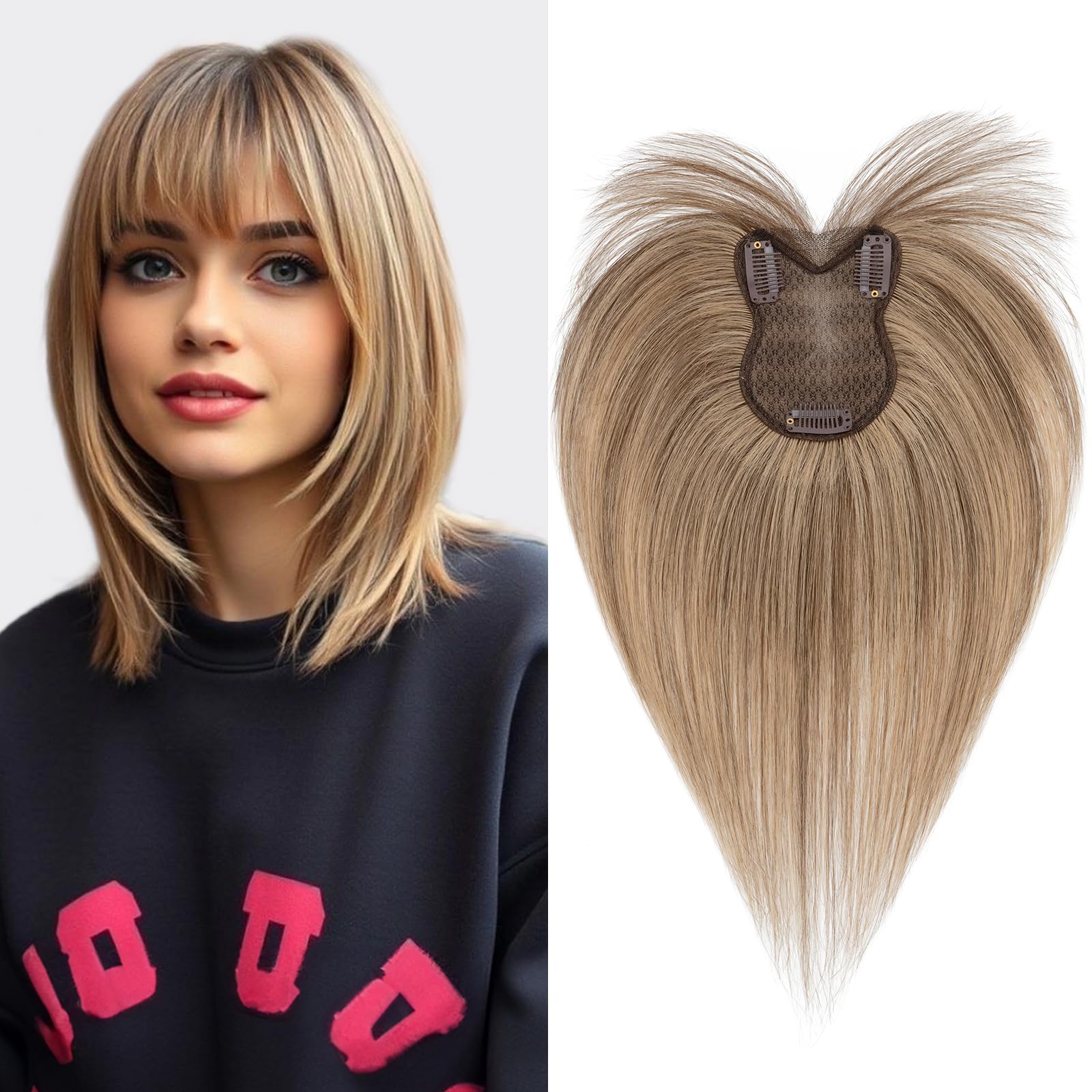 S-noilite Hair Toppers for Women Human Hair 8x11cm