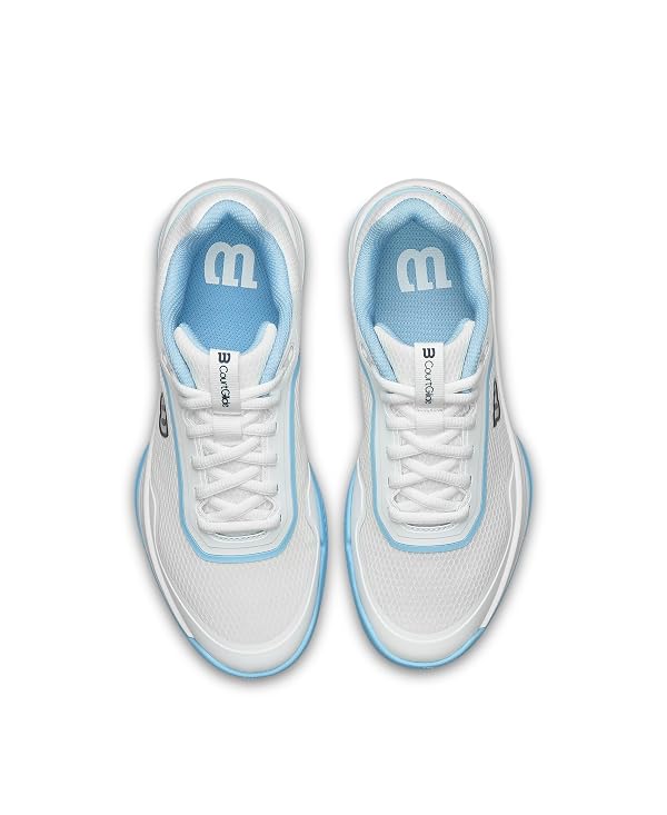 WILSON CourtGlide Women's Tennis Shoe - White/Airy Blue/Navy Blazer, Size 5.5 US by WILSON - Used condition - Image 8