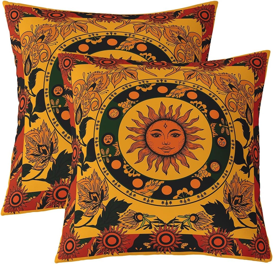 Feelyou Eye Mushroom Decorative Throw Pillowcases Mushrooms Print Throw Pillow Covers 22"x22" Set of 2 for Kawaii Fungus Wild Mushroom Stuff Colorful Pillow Cases Cushion Covers Cushion Cases