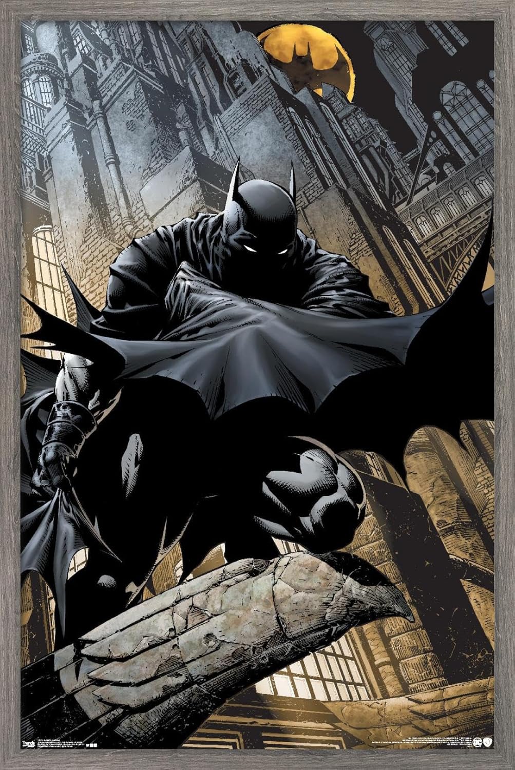 Trends International DC Comics - Batman - Lurking Wall Poster, 22.375" x 34", Black Framed Version