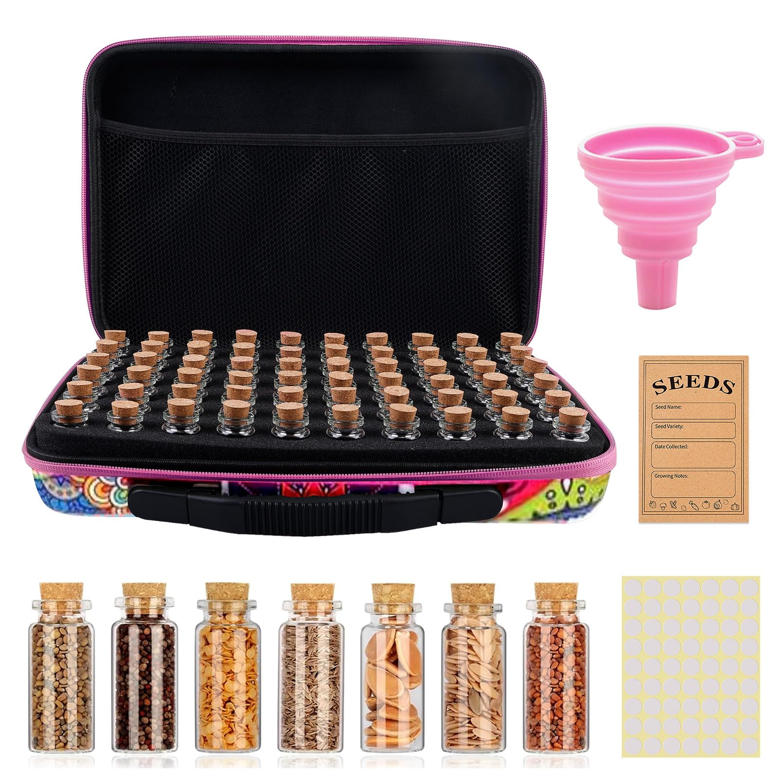 Boîte De Rangement Pour Semences à 60 Emplacements: Robuste Coque EVA, Protection Contre L'humidité Et Les Chocs, Idéale Pour Les Semences Et Petits Objets (32 x 22 x 6,5 cm)