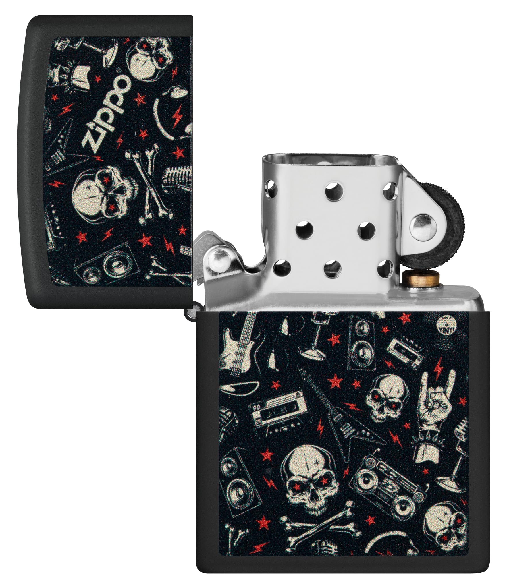 Amazon.com: Zippo Lighter: Skulls and Music Pattern - Black Matte