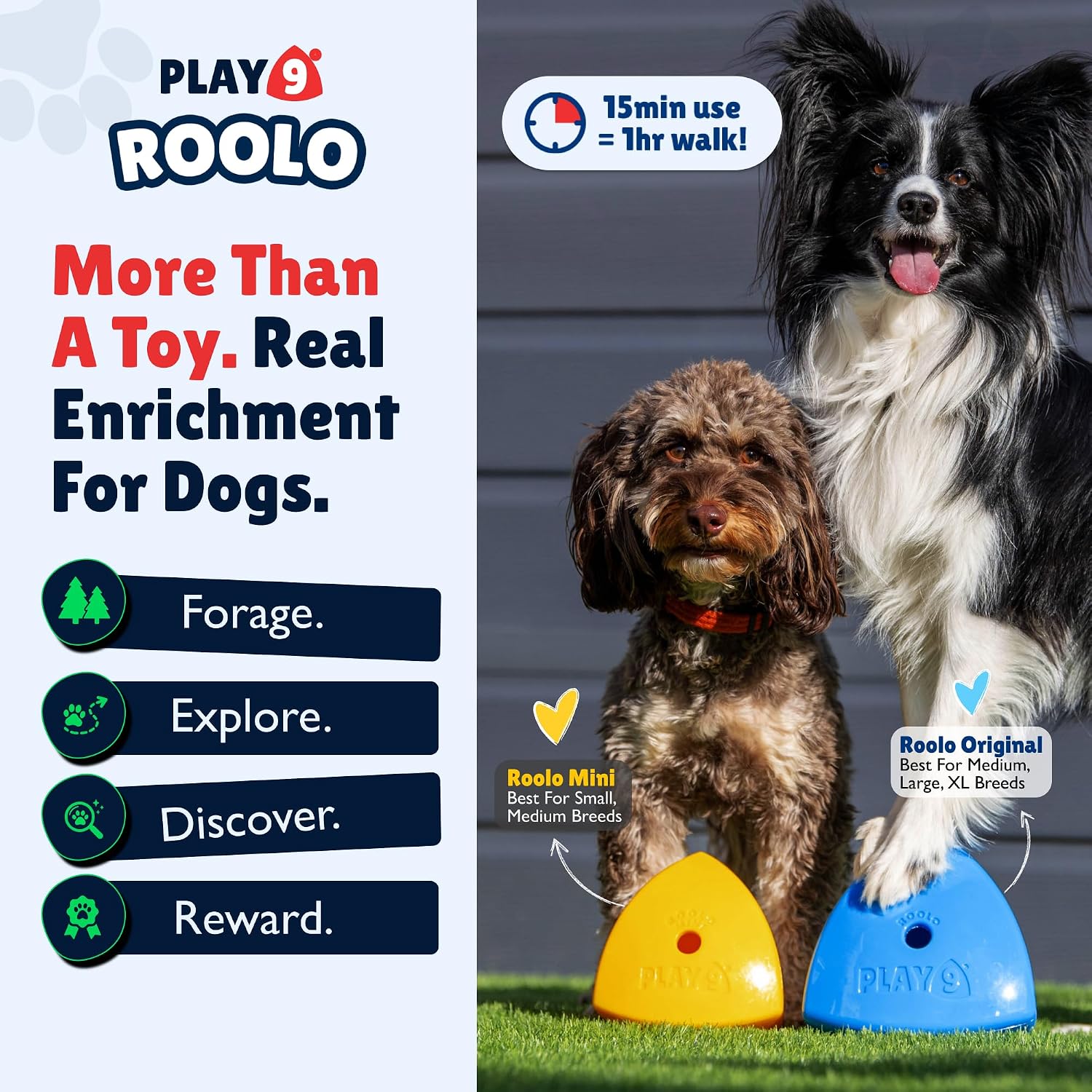 Roolo - Dog Treat Dispenser Toy (Blue), Teething Toys for All Breeds image 2