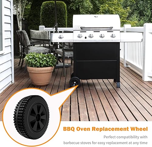 Miniatura 2 de 2PC 7 pulgadas BBQ Wheels 4337-0037-W1 Parrilla Ruedas Piezas de repuesto para Charbroil Wheels Gas2coal 463344015 463436215 463347017 463343015
