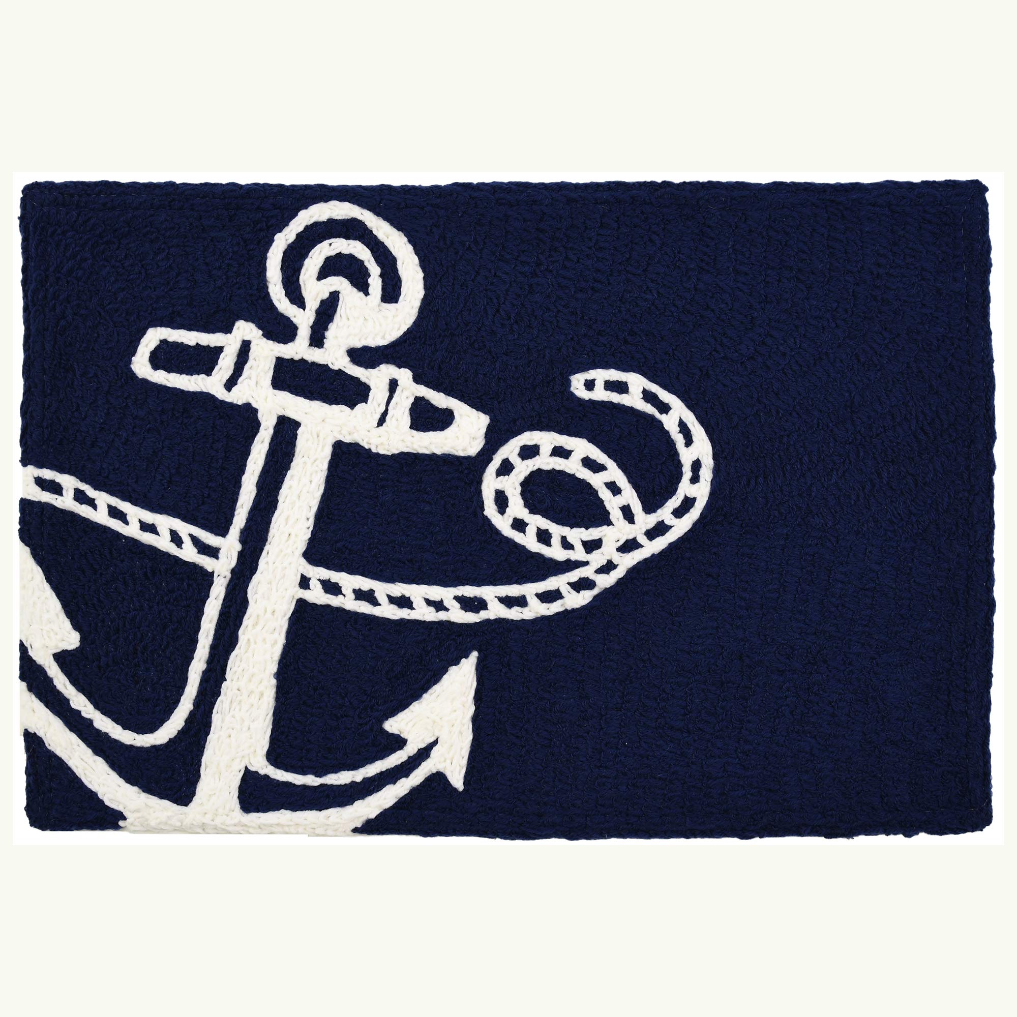 Jellybean Modern Indoor/Outdoor Mat Home Comfort Rugs 20" X 30" Rectangle Navy Anchor