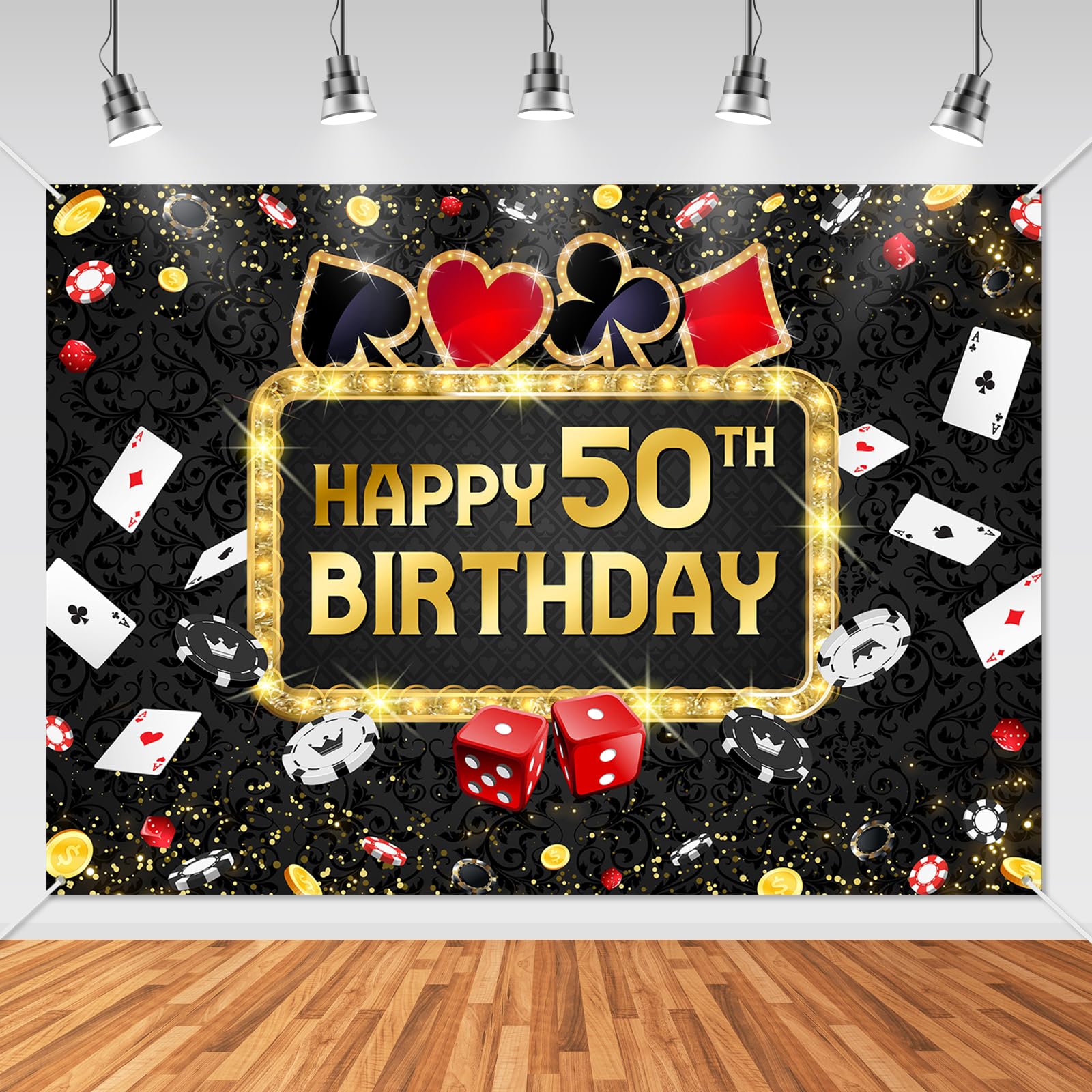 Avezano Casino Birthday Backdrop Las Vegas Casino Night Happy Birthday Photography Background Casino Night Theme Birthday Decorations Backdrops Cake