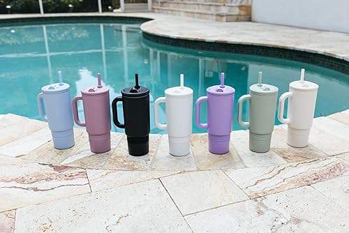 Miniatura 2 de Ello Port - Vaso de 30 oz con asa de transporte y asa integrada, botella de agua reutilizable de acero inoxidable con aislamiento al vacío, taza de