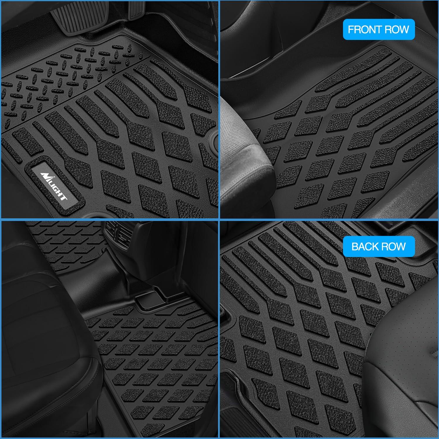 Nilight TPE Floor Mats for Chevy Silverado GMC Sierra 1500 Crew Cab 2007-2013 Silverado GMC Sierra 2500 3500 — view 7